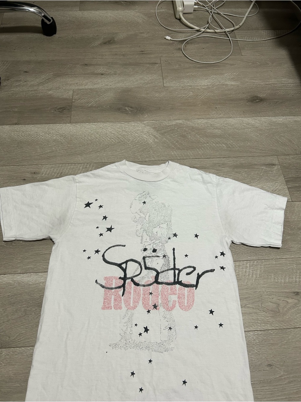 Travis Scott Rodeo x Spider collab White Graphic Tee